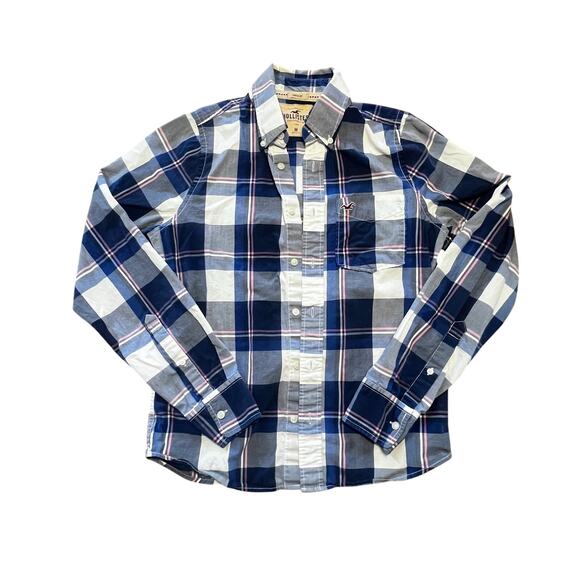 Hollister Co. Other - Y2K Hollister Surfer Cut Blue Pink Plaid Button Down Shirt | Men’s M